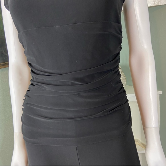 Norma Kamali KamaliKulture Black Sleeveless Shirred Ruched Wide Leg Jumpsuit S - Picture 5 of 14